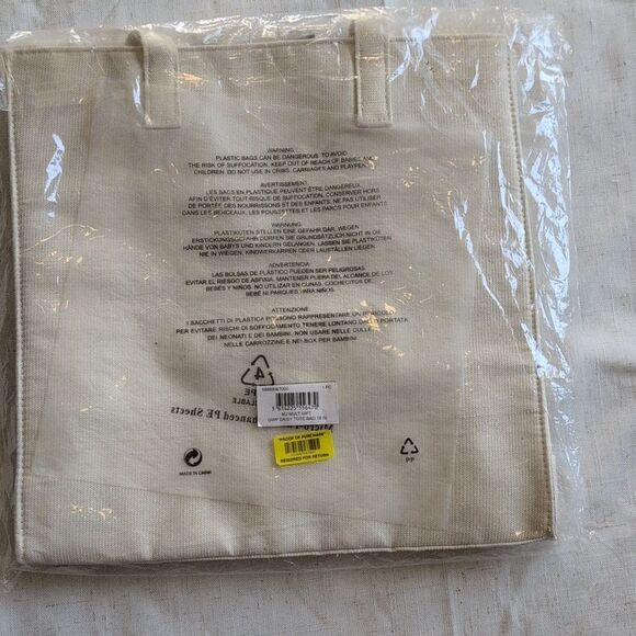 NWT Marc Jacobs Fragrances Limited Edition Cream Tote Bag Gold Daisy - Picture 4 of 8